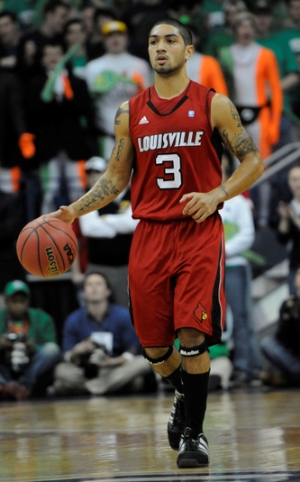 Photo: Louisville Cardinals Peyton Siva at the NCAA Big East Men's  Basketball Championship Finals in New York - NYP20110312105 